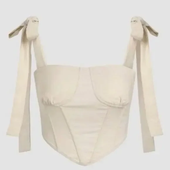 Juniors Cider Cream Tie-Strap Corset Top • XL • NWT - Picture 3 of 6